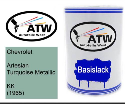 Chevrolet, Artesian Turquoise Metallic, KK (1965): 500ml Lackdose, von ATW Autoteile West.